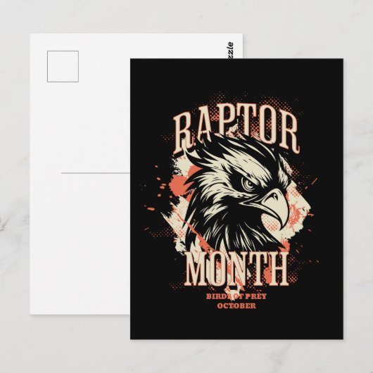 Raptor Maand, Hawk Briefkaart (Voorkant / Achterkant)