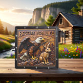 Raptor Rabbit Close Companions Vierkante Klok