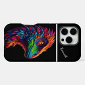 Raptor Regenboog Dino Portret iPhone Hoesje (Achterkant horizontaal)