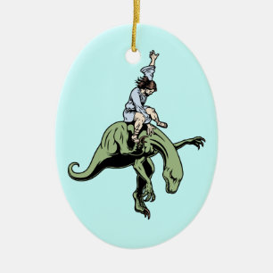 Raptor Rodeo Jesus Keramisch Ornament