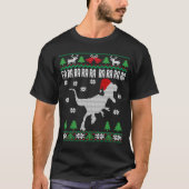 Raptor Santa Hat Velociraptor Dinosaur Ugly Chris T-shirt (Voorkant)