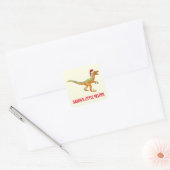 Raptor Scary Dinosaur Funny Festive Irony Slogan Vierkante Sticker (Envelop)