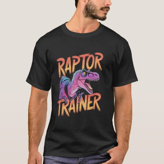 Raptor Trainer Dinosaurus Schets T-shirt (Voorkant)