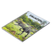 Raptor Velociraptor Dinosaur Monogram Notitieboek (Linkerzijde)