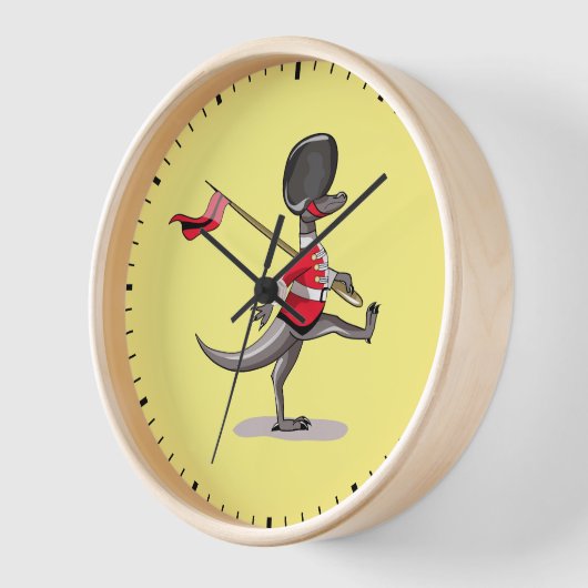 Raptor verkleedde zich als een Britse garde. (Hoek)