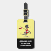 Raptor verkleedde zich als een Britse garde. Bagagelabel (Voorkant verticaal)