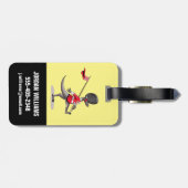 Raptor verkleedde zich als een Britse garde. Bagagelabel (Achterkant horizontaal)