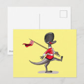 Raptor verkleedde zich als een Britse garde. Briefkaart (Voorkant / Achterkant)