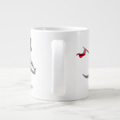 Raptor verkleedde zich als een Britse garde. Grote Koffiekop (Achterkant)