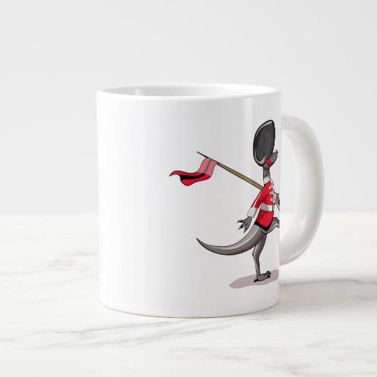 Raptor verkleedde zich als een Britse garde. Grote Koffiekop (Voorkant rechts)