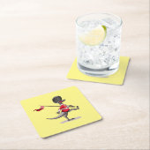 Raptor verkleedde zich als een Britse garde. Kartonnen Onderzetters (Insitu)