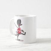 Raptor verkleedde zich als een Britse garde. Koffiemok (Voorkant links)