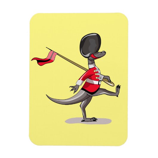 Raptor verkleedde zich als een Britse garde. Magneet (Verticaal)