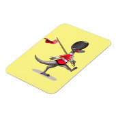 Raptor verkleedde zich als een Britse garde. Magneet (Linkerzijde)