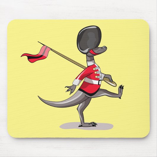 Raptor verkleedde zich als een Britse garde. Muismat (Voorkant)