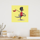 Raptor verkleedde zich als een Britse garde. Poster (Keuken)
