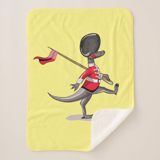 Raptor verkleedde zich als een Britse garde. Sherpa Deken (Voorkant)