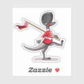 Raptor verkleedde zich als een Britse garde. Sticker (Vel)