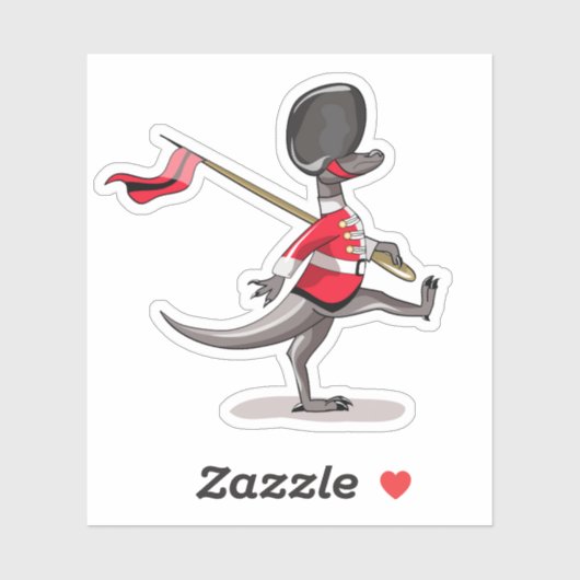 Raptor verkleedde zich als een Britse garde. Sticker (Vel)