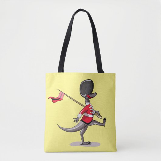 Raptor verkleedde zich als een Britse garde. Tote Bag (Voorkant)
