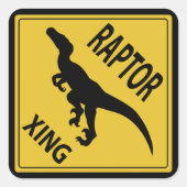Raptor Xing Vierkante Sticker (Voorkant)