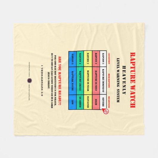 Rapture Alarmniveaus Fleece Deken (Voorkant (Horizontaal))