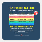 Rapture Alarmniveaus Vierkante Sticker (Voorkant)