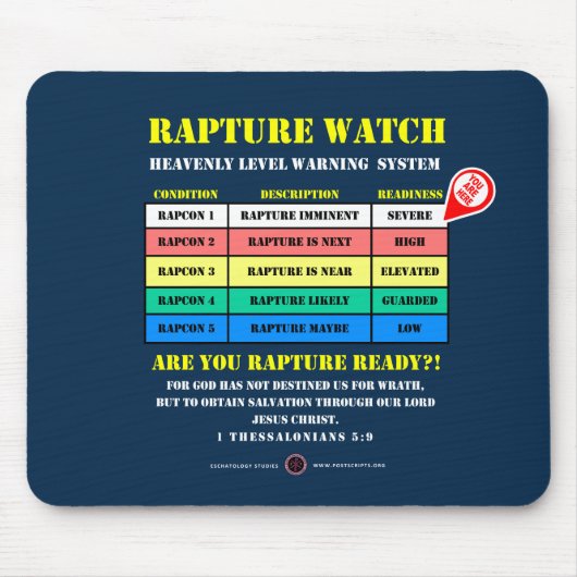 Rapture Alert Levels Muismat (Voorkant)