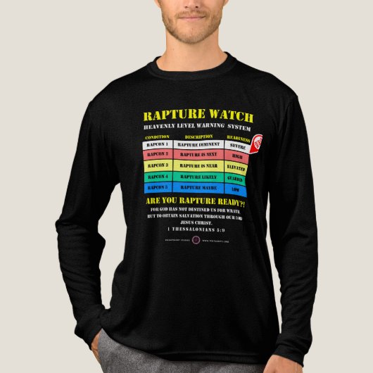 Rapture Alert Levels Tri-Blend Shirt (Voorkant volledig)