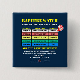 Rapture-Alert-Levels Vierkante Button 5,1 Cm