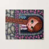 Rapunzel Big Eyes Girl Doll Cute Redhead Bluebird Legpuzzel (Horizontaal)