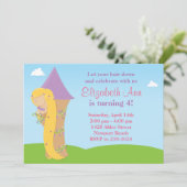 Rapunzel Birthday Party Invitation Kaart (Staand voorkant)