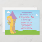 Rapunzel Birthday Party Invitation Kaart (Voorkant / Achterkant)