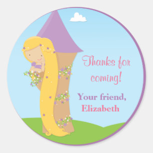 Rapunzel Birthday Party Ronde Sticker