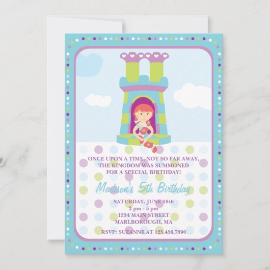 Rapunzel Birthday Uitnodiging (Voorkant)