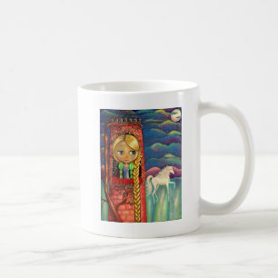 Rapunzel Doll in een Roze Tower met Unicorn Koffiemok