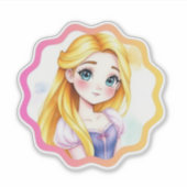 Rapunzel Dreams Custom-Cut Vinyl Sticker (Voorkant)