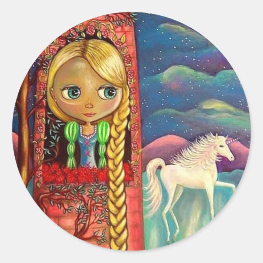 Rapunzel en de Eenhoorn Sticker (Voorkant)