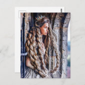 Rapunzel met haar lange haar in de toren briefkaart (Voorkant / Achterkant)