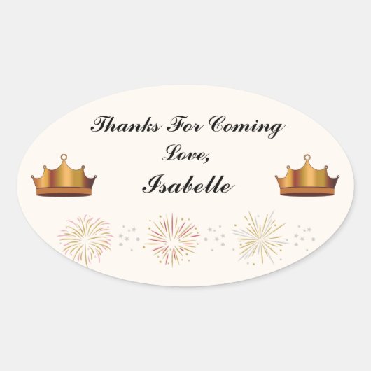 Rapunzel Party Dank u Sticker (Voorkant)