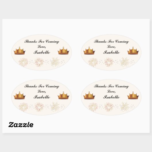 Rapunzel Party Dank u Sticker (Vel)