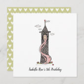 Rapunzel Princess Light Skin Tone Party Invitation (Voorkant / Achterkant)