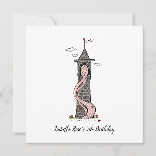 Rapunzel Princess Light Skin Tone Party Invitation (Voorkant)