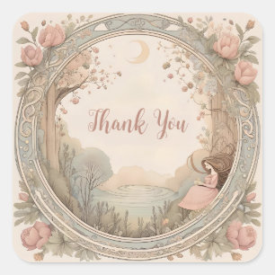  Rapunzel sprookje Vierkante Sticker