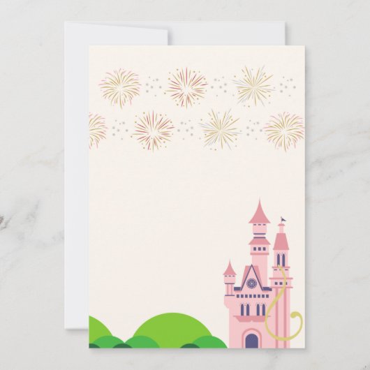 Rapunzel uitnodiging voor verjaardagsfeestje (Achterkant)