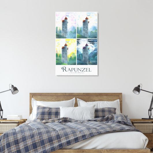 Rapunzel van 's morgens tot 's nachts canvas afdruk (Insitu (Slaapkamer))