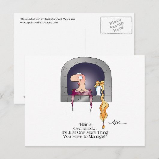 RAPUNZEL'S HAIR Briefkaart beroemd gemaakt door Ap (Voorkant / Achterkant)