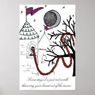 Rapunzel's zeer slecht poster op haardag