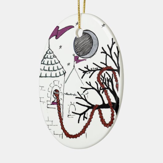 Rapunzel's zeer slechte haardagversiering keramisch ornament (Links)