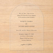 Raquel Classic Elegant Huwelijk Acryl Uitnodigingen (Voorkant)